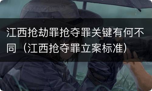 江西抢劫罪抢夺罪关键有何不同（江西抢夺罪立案标准）