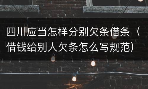 四川应当怎样分别欠条借条（借钱给别人欠条怎么写规范）