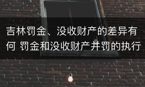 吉林罚金、没收财产的差异有何 罚金和没收财产并罚的执行顺序