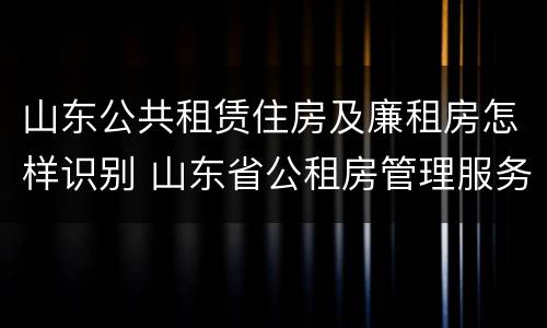 山东公共租赁住房及廉租房怎样识别 山东省公租房管理服务导则(试行