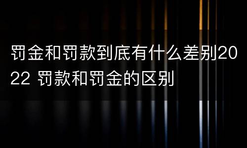 罚金和罚款到底有什么差别2022 罚款和罚金的区别