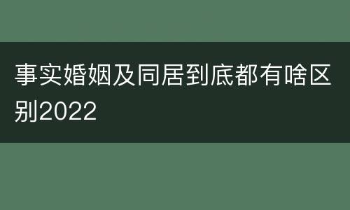 事实婚姻及同居到底都有啥区别2022