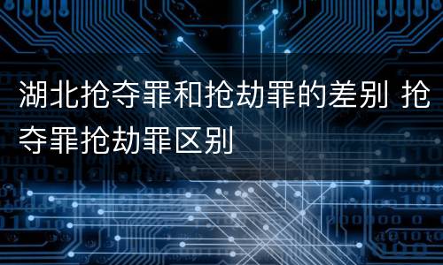 湖北抢夺罪和抢劫罪的差别 抢夺罪抢劫罪区别