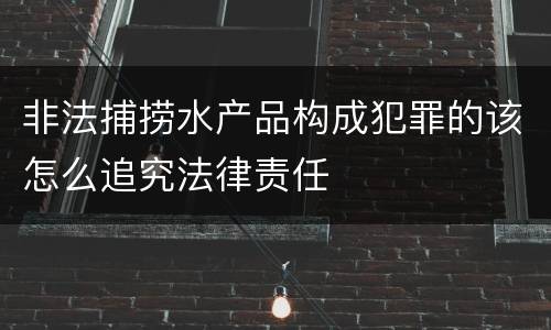 非法捕捞水产品构成犯罪的该怎么追究法律责任
