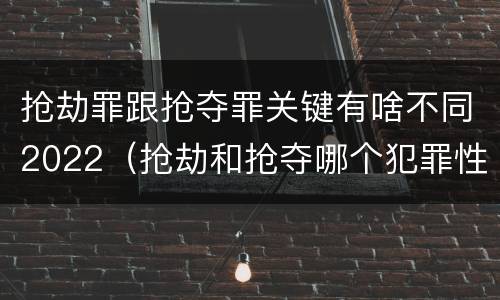 抢劫罪跟抢夺罪关键有啥不同2022（抢劫和抢夺哪个犯罪性质严重）