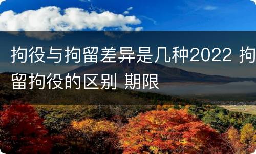 拘役与拘留差异是几种2022 拘留拘役的区别 期限