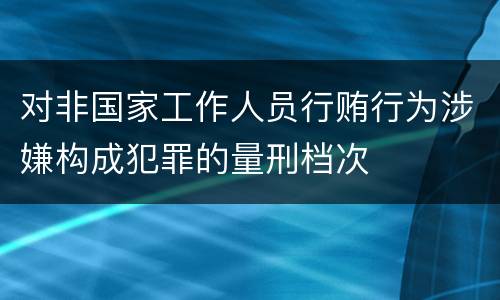 对非国家工作人员行贿行为涉嫌构成犯罪的量刑档次
