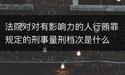 法院对对有影响力的人行贿罪规定的刑事量刑档次是什么
