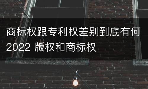 商标权跟专利权差别到底有何2022 版权和商标权