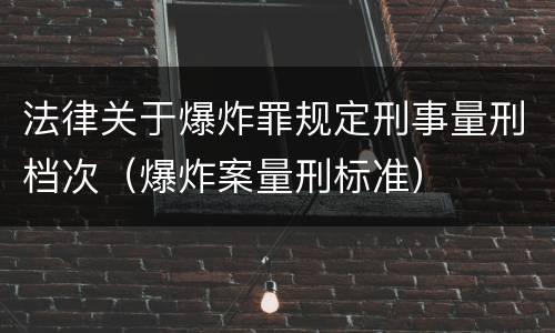 法律关于爆炸罪规定刑事量刑档次（爆炸案量刑标准）