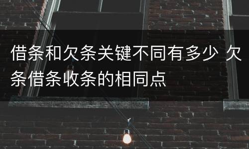 借条和欠条关键不同有多少 欠条借条收条的相同点