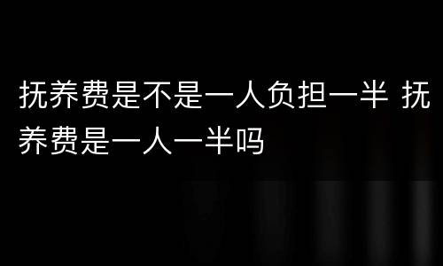 抚养费是不是一人负担一半 抚养费是一人一半吗