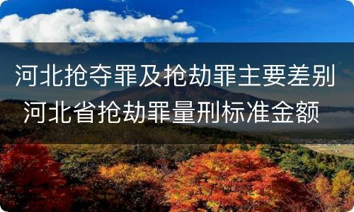 河北抢夺罪及抢劫罪主要差别 河北省抢劫罪量刑标准金额