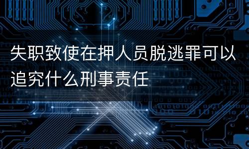 失职致使在押人员脱逃罪可以追究什么刑事责任