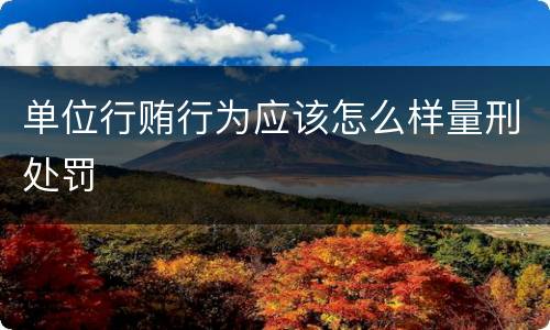 单位行贿行为应该怎么样量刑处罚