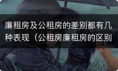 廉租房及公租房的差别都有几种表现（公租房廉租房的区别）