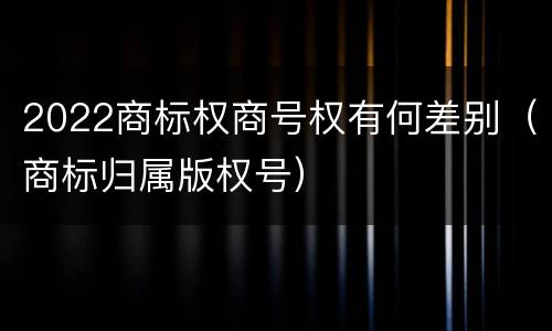 2022商标权商号权有何差别（商标归属版权号）