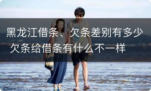 黑龙江借条、欠条差别有多少 欠条给借条有什么不一样