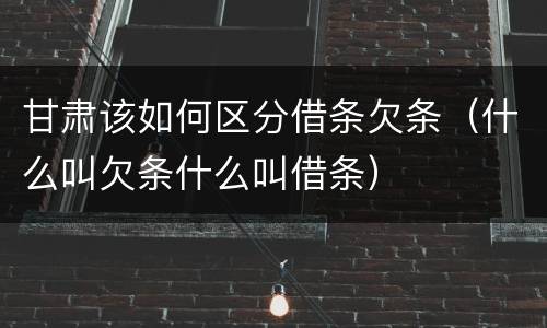 甘肃该如何区分借条欠条（什么叫欠条什么叫借条）