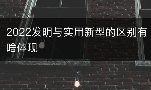 2022发明与实用新型的区别有啥体现