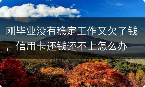 刚毕业没有稳定工作又欠了钱，信用卡还钱还不上怎么办