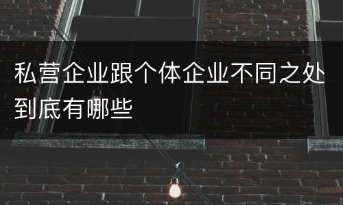 私营企业跟个体企业不同之处到底有哪些