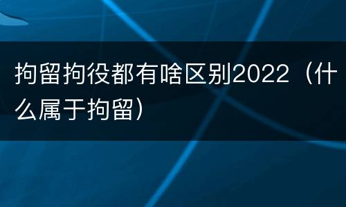 拘留拘役都有啥区别2022（什么属于拘留）