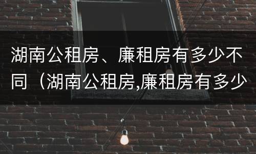 湖南公租房、廉租房有多少不同（湖南公租房,廉租房有多少不同区域）