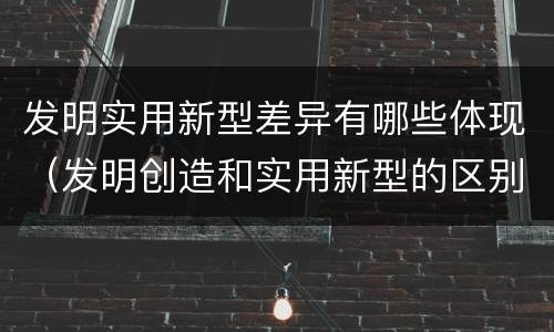 发明实用新型差异有哪些体现（发明创造和实用新型的区别）