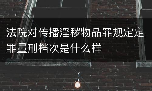 法院对传播淫秽物品罪规定定罪量刑档次是什么样