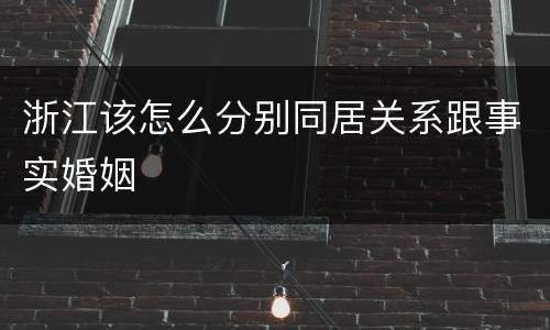 浙江该怎么分别同居关系跟事实婚姻