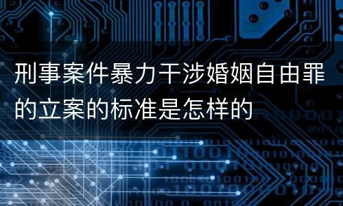 刑事案件暴力干涉婚姻自由罪的立案的标准是怎样的
