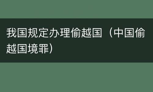我国规定办理偷越国（中国偷越国境罪）