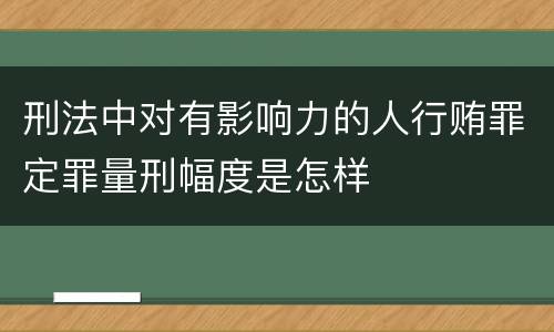 刑法中对有影响力的人行贿罪定罪量刑幅度是怎样