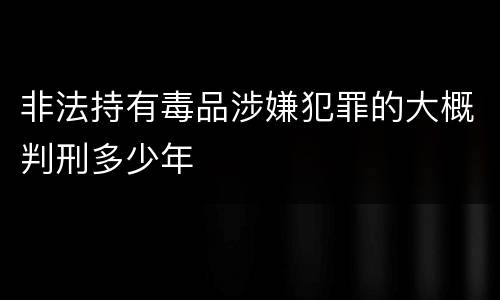 非法持有毒品涉嫌犯罪的大概判刑多少年