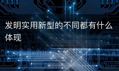 发明实用新型的不同都有什么体现
