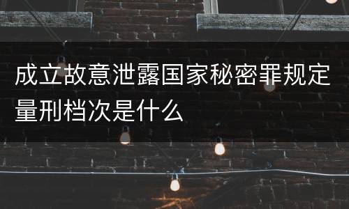 成立故意泄露国家秘密罪规定量刑档次是什么