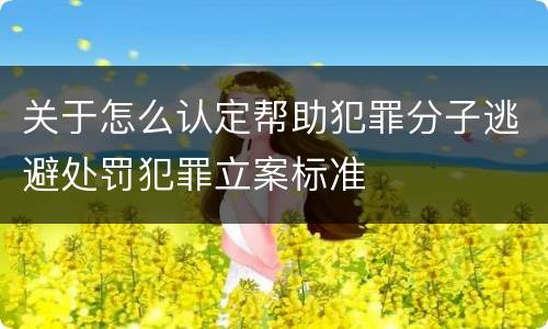 关于怎么认定帮助犯罪分子逃避处罚犯罪立案标准