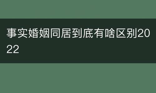 事实婚姻同居到底有啥区别2022