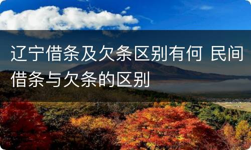 辽宁借条及欠条区别有何 民间借条与欠条的区别