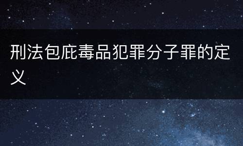 刑法包庇毒品犯罪分子罪的定义