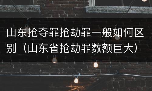 山东抢夺罪抢劫罪一般如何区别（山东省抢劫罪数额巨大）
