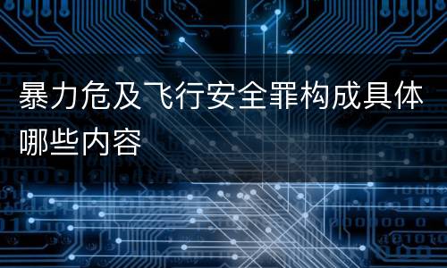 暴力危及飞行安全罪构成具体哪些内容