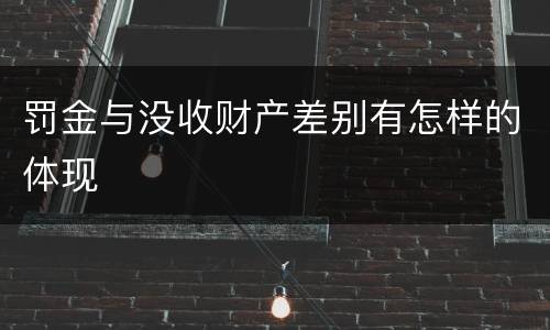 罚金与没收财产差别有怎样的体现