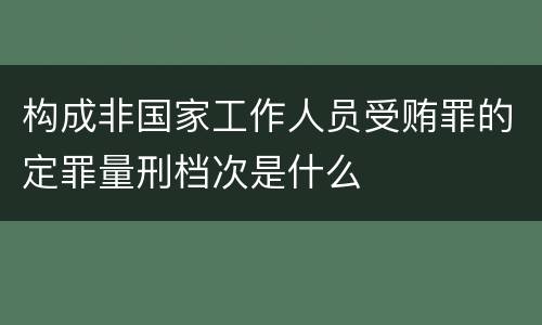 构成非国家工作人员受贿罪的定罪量刑档次是什么