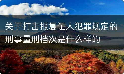 关于打击报复证人犯罪规定的刑事量刑档次是什么样的