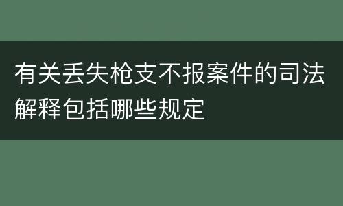 有关丢失枪支不报案件的司法解释包括哪些规定