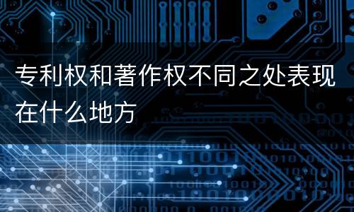 专利权和著作权不同之处表现在什么地方