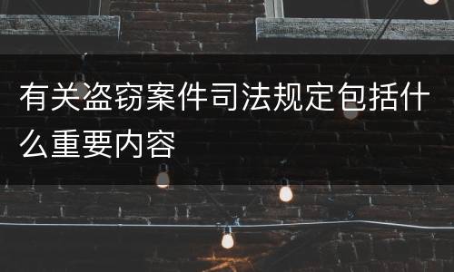 有关盗窃案件司法规定包括什么重要内容
