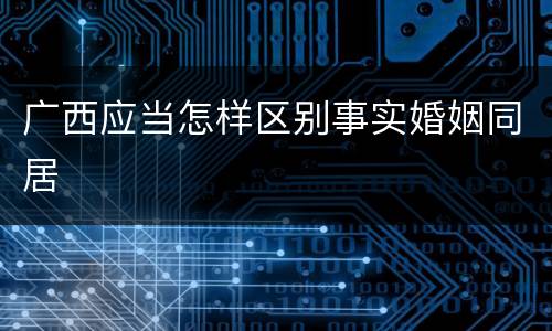 广西应当怎样区别事实婚姻同居